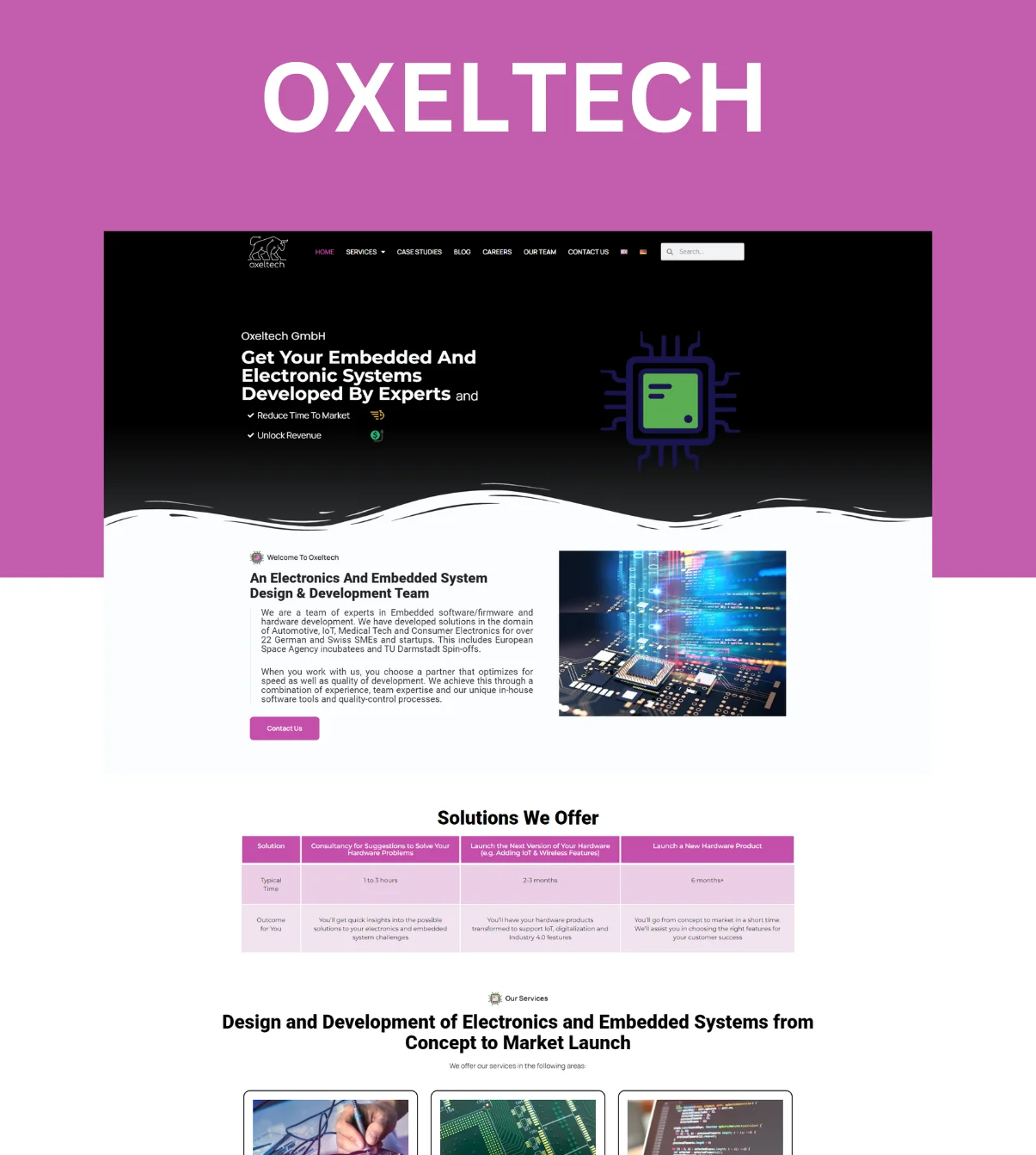 Oxeltech - web site developer - wordpress website